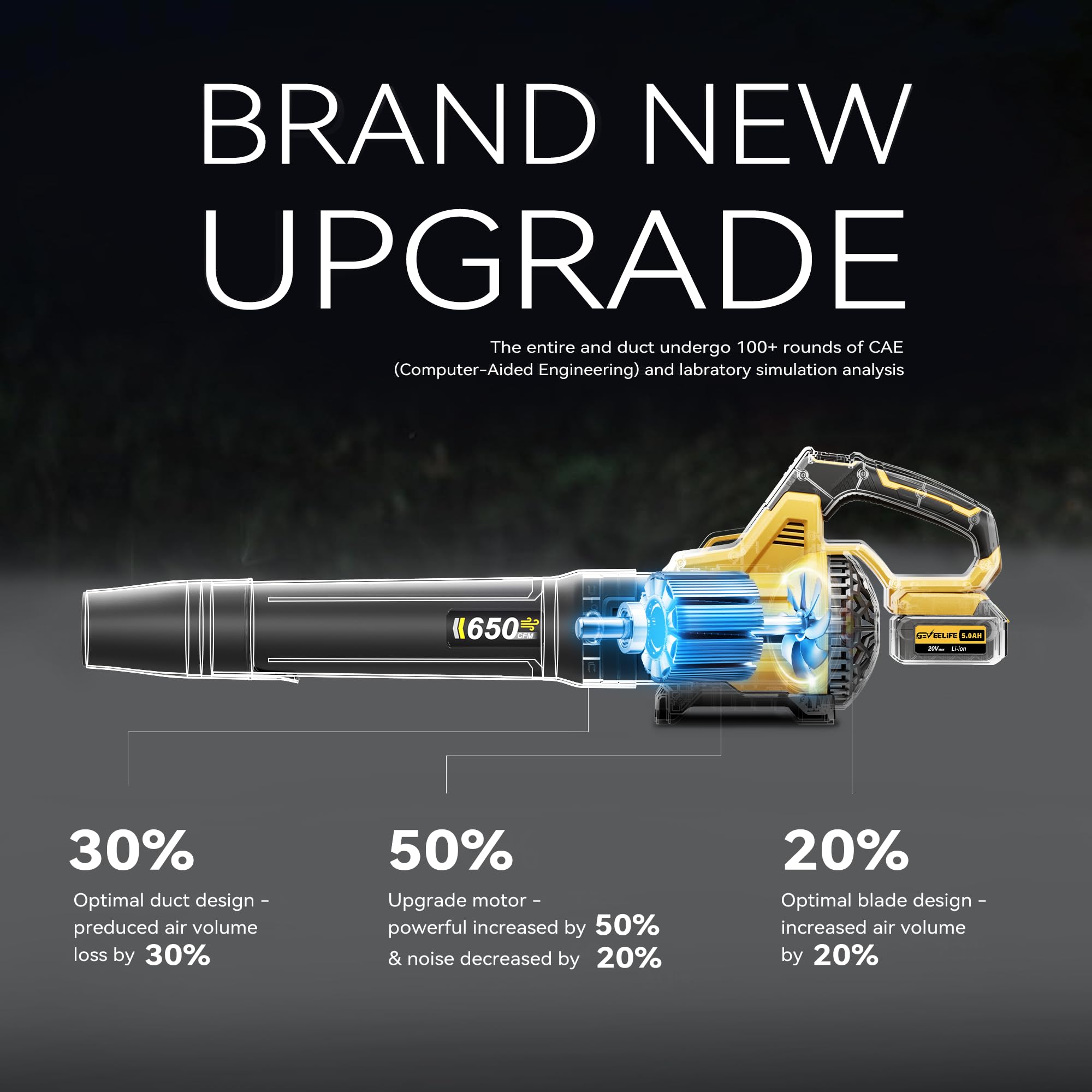 GEVEELIFE tapered nozzle detail focused airflow for efficient clearing
