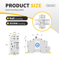GEYA side profile showing DIN-rail mount for clean panel installation