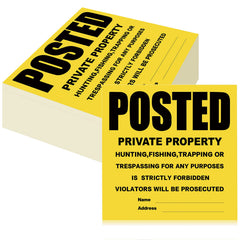 Geyee front-facing sign showing bold private property warning for clear visibility
