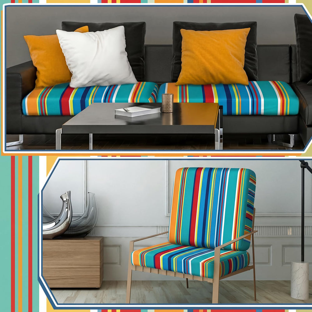 Geyoga cover with ruler showing fit range for standard cushion sizes