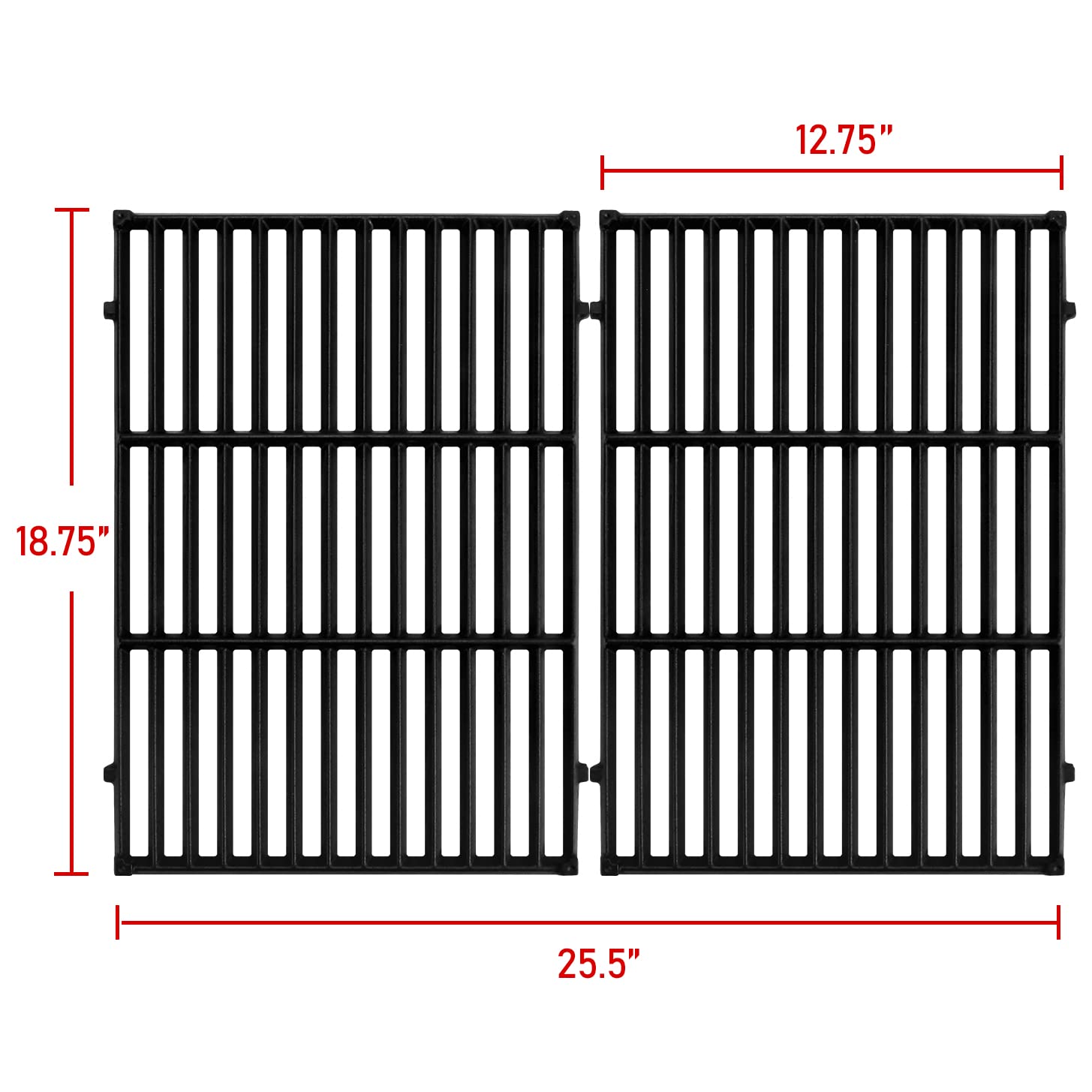 GGC angled shot of cooking surface highlighting thick bars for better heat retention