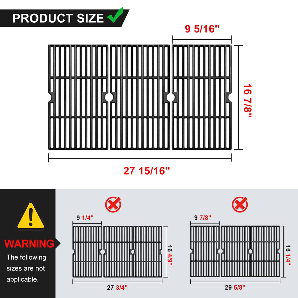 GGC top view of three grates installed on grill for even cooking benefit