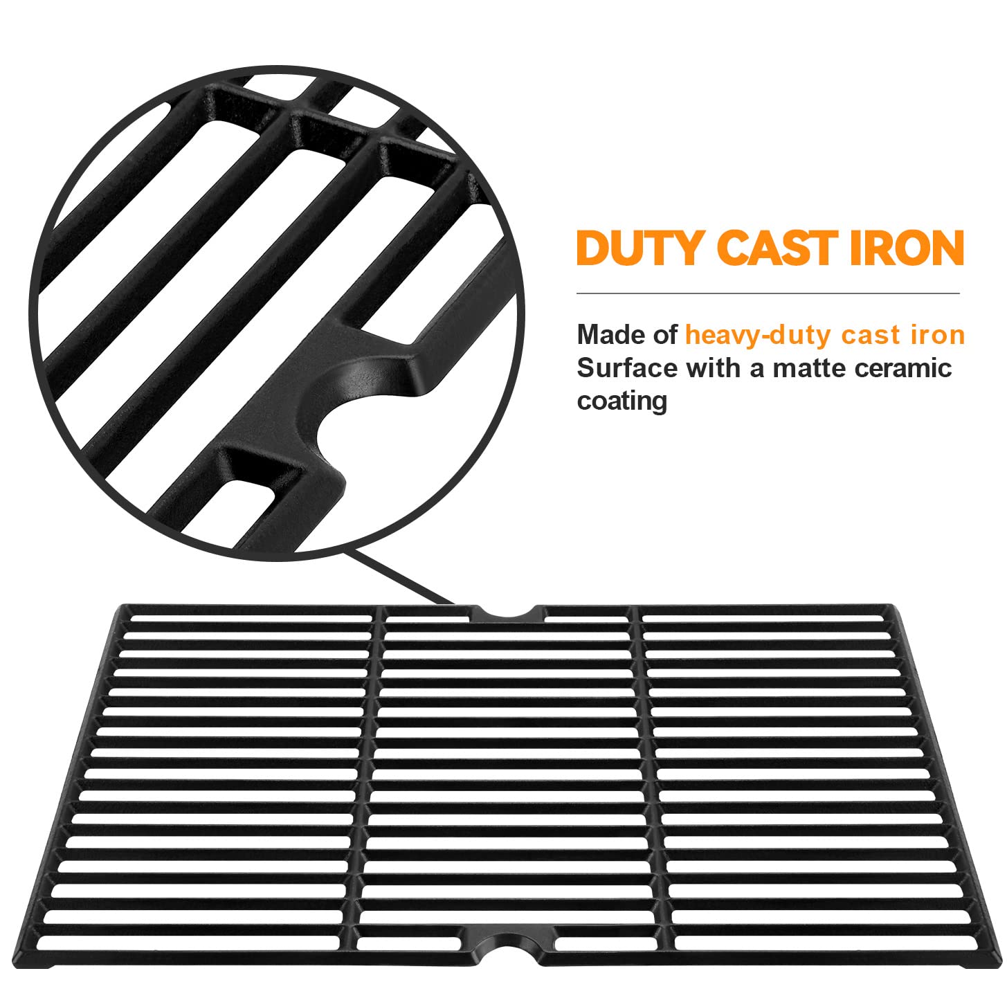 GGC grates installed in a gas grill demonstrating even cooking surface
