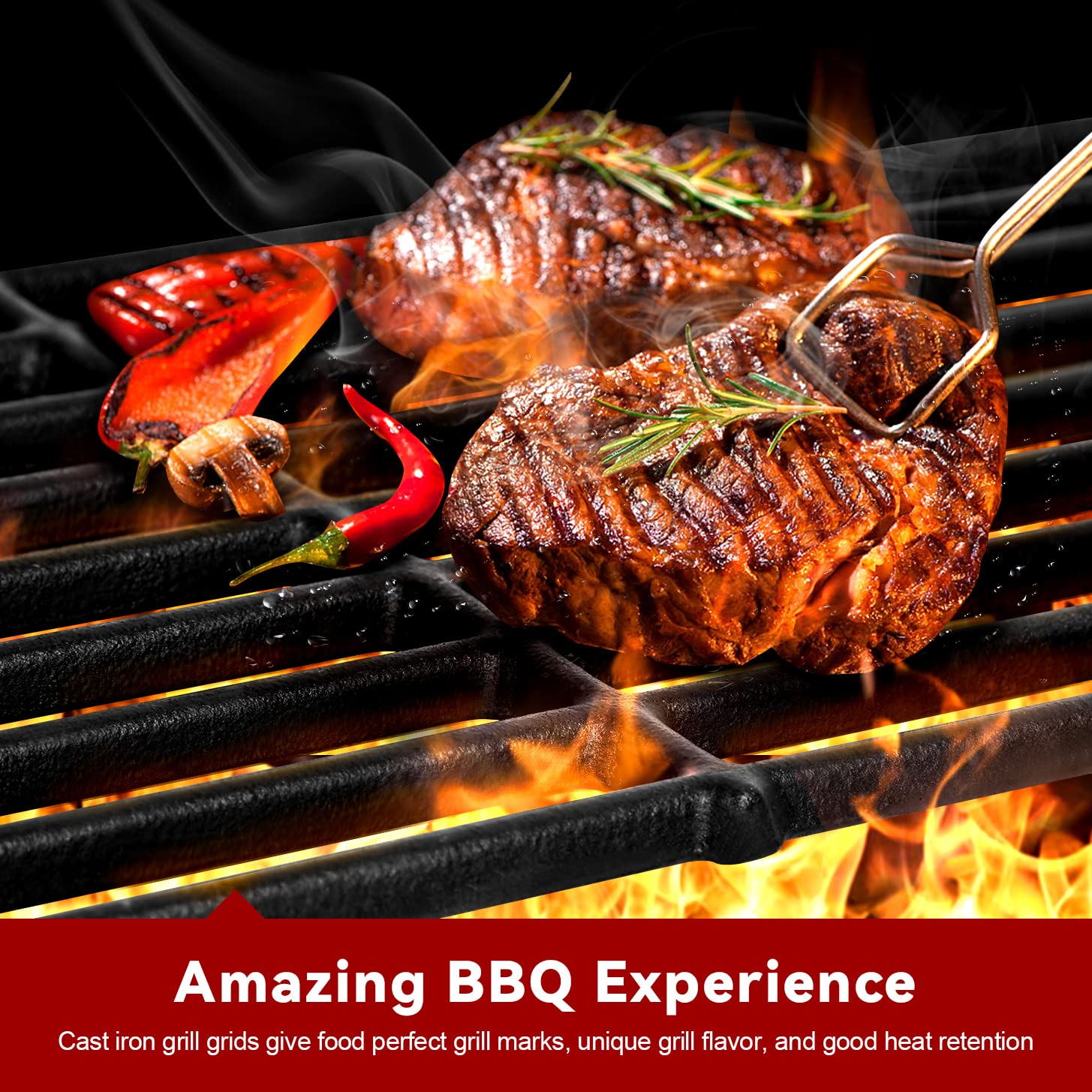 GGC grates installed in Chargriller demonstrating even cooking coverage
