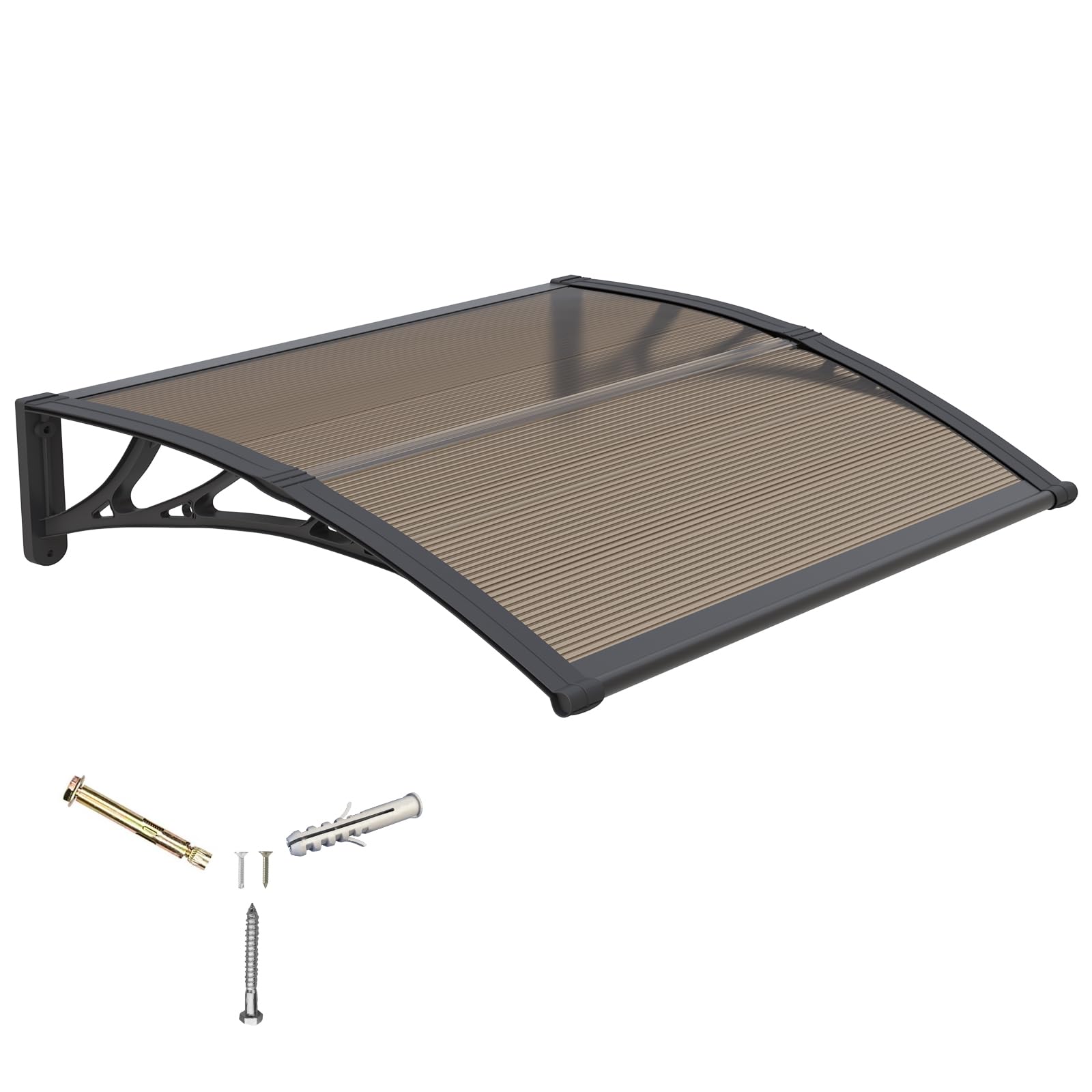 GGNEBAI front view of door awning showing protective coverage and curb appeal