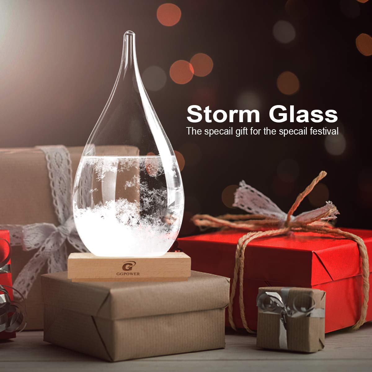 G GGPOWER storm glass crystal closeup showing delicate pattern beauty