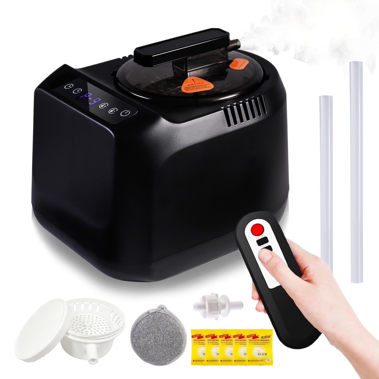GHOSOONE front view of steamer showing compact design and fast heat-up benefit