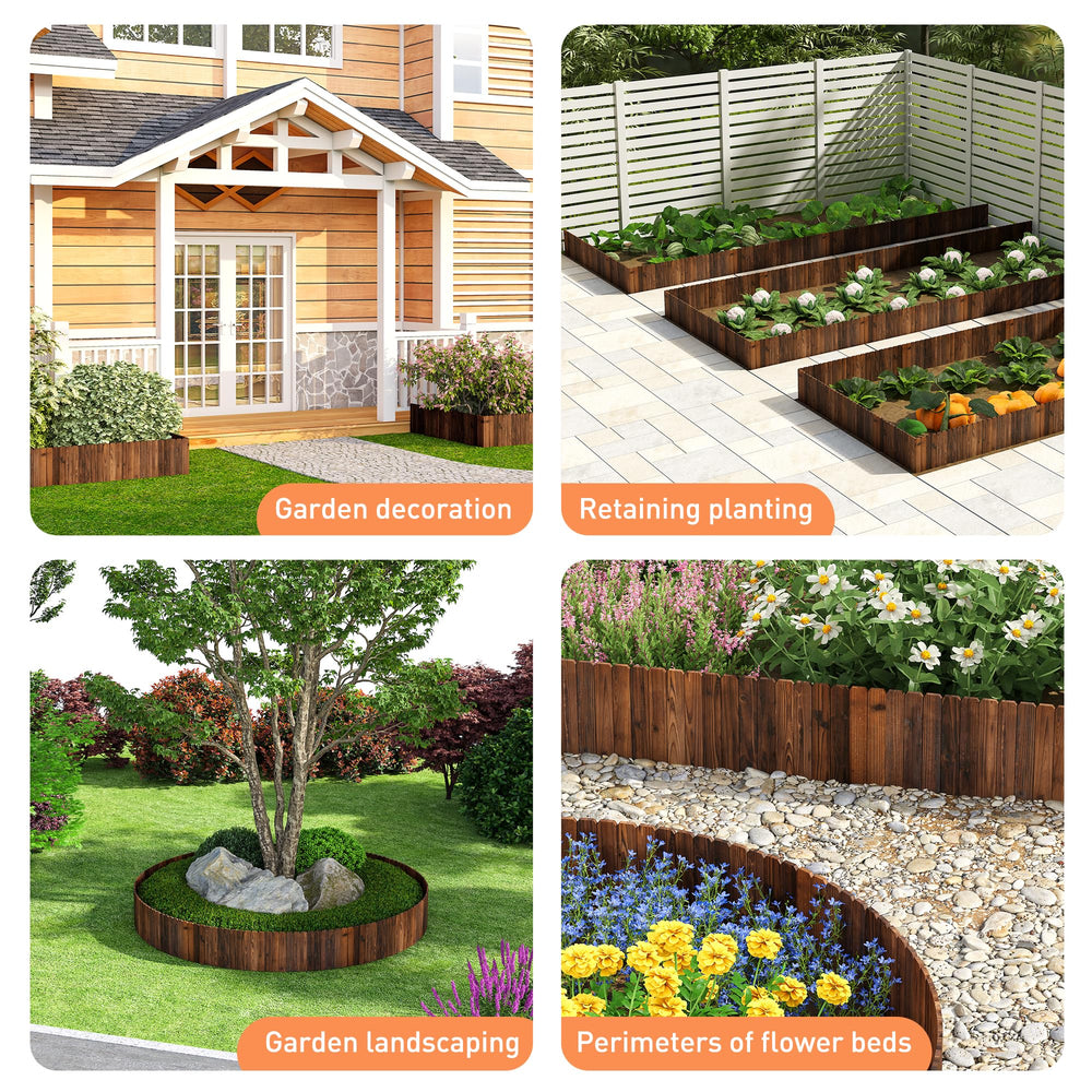 GHWIE fence edging around a flower bed showing tidy separation and visual framing