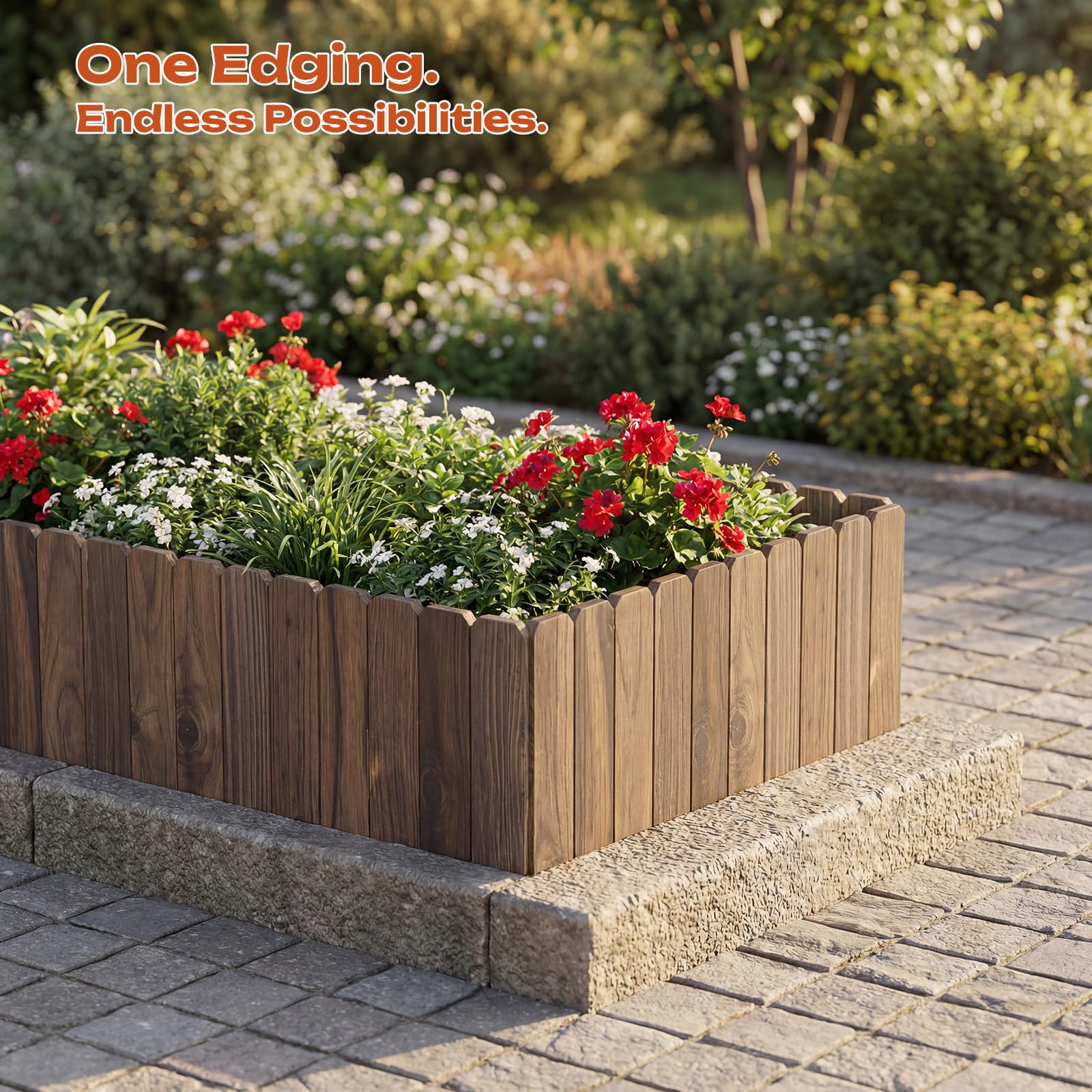 GHWIE lifestyle shot of border in a flower bed enhancing curb appeal