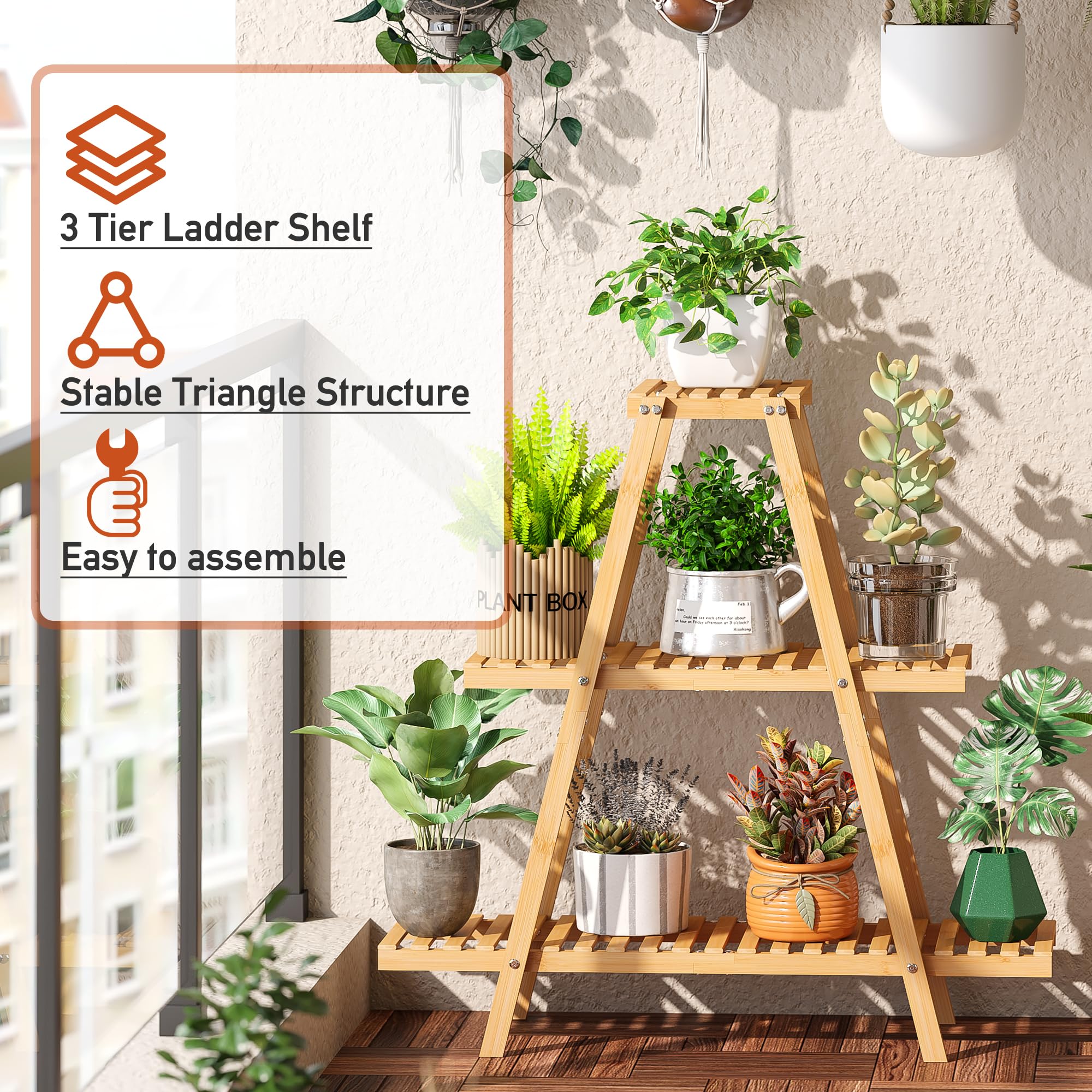 GHWIE lifestyle shot on balcony showing how the stand enhances outdoor spaces