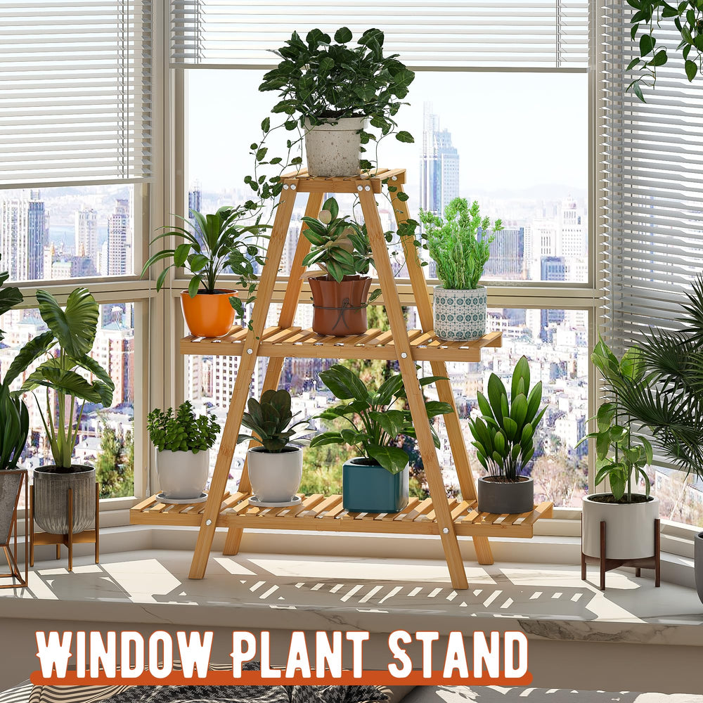 GHWIE plant stand with measuring tape illustrating 11 by 32.7 inch size and fit