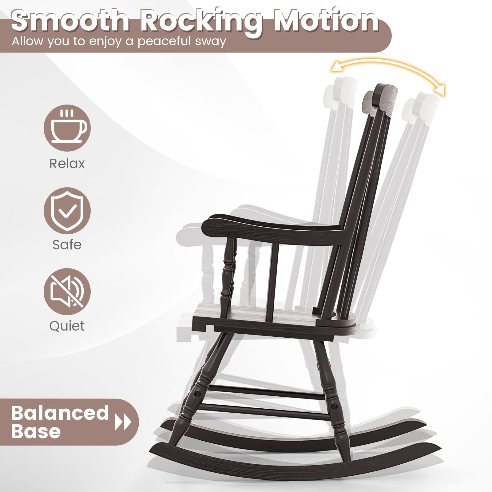 GIANTEX armrest close-up with smooth edges for comfortable arm support