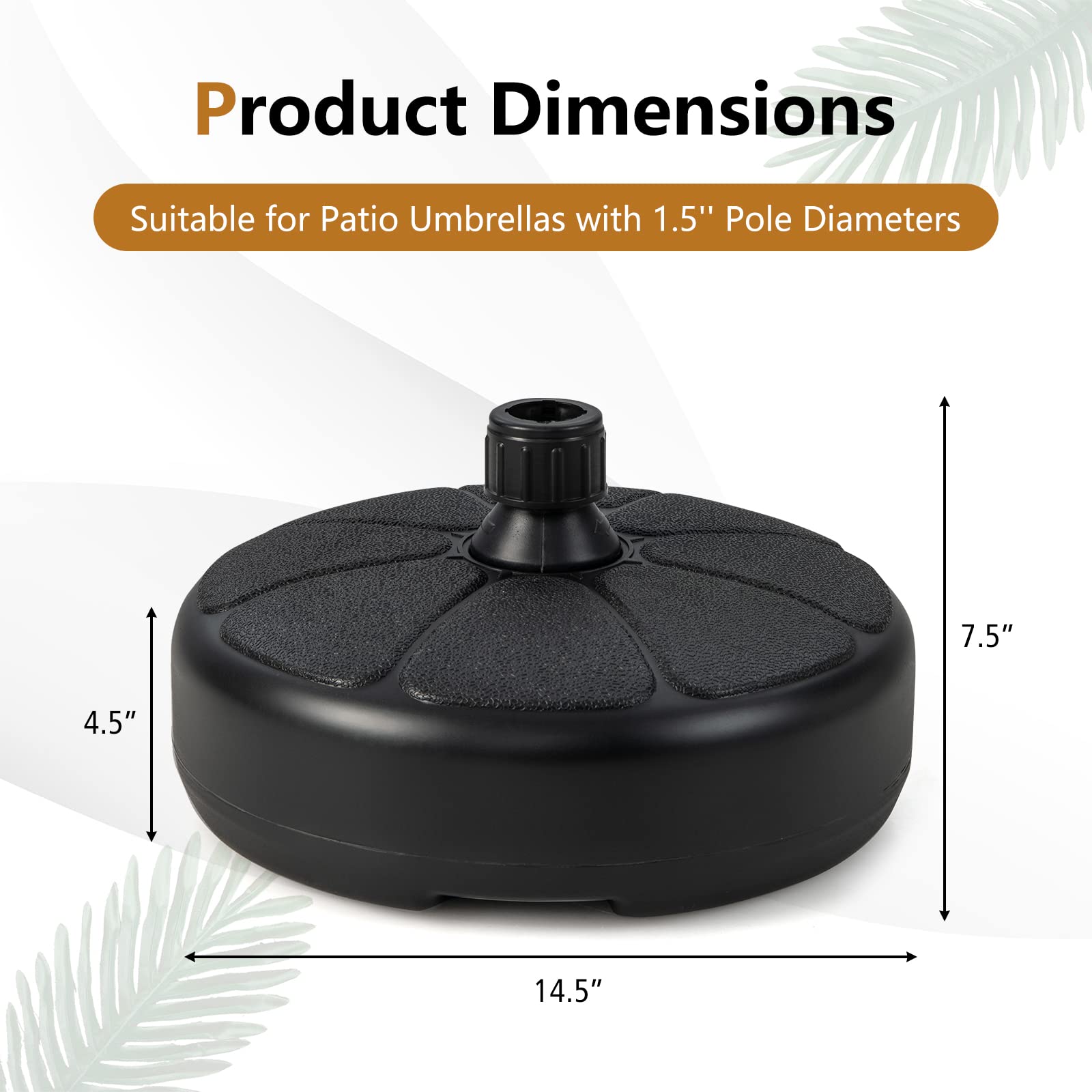 GIANTEX umbrella base supporting patio umbrella showing stable outdoor use