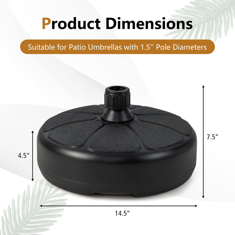 GIANTEX umbrella base supporting patio umbrella showing stable outdoor use