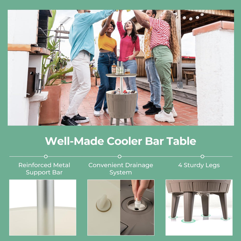 GIANTEX raised tabletop as cocktail table showing convenient serving height benefit