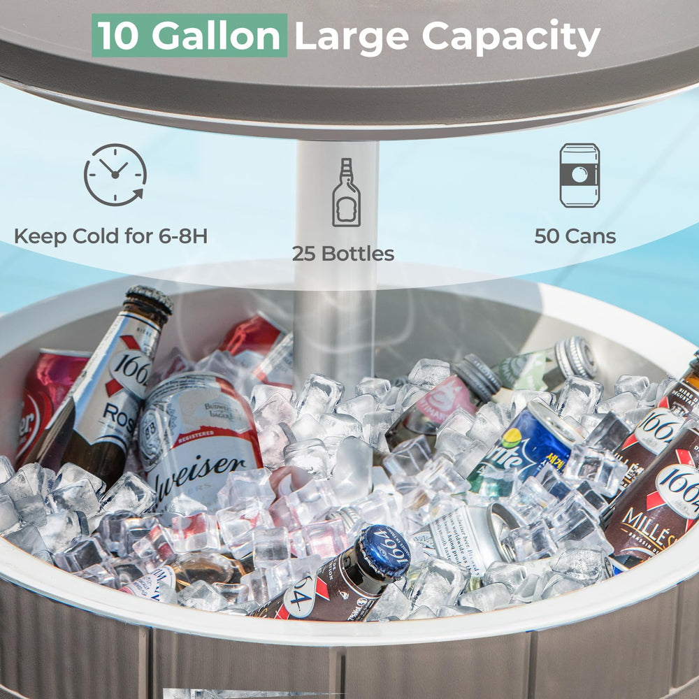 GIANTEX cooler filled with bottles showing large capacity benefit
