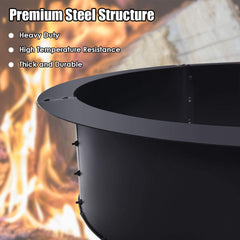 GIANTEX fire ring installed in-ground illustrating safe contained fire area