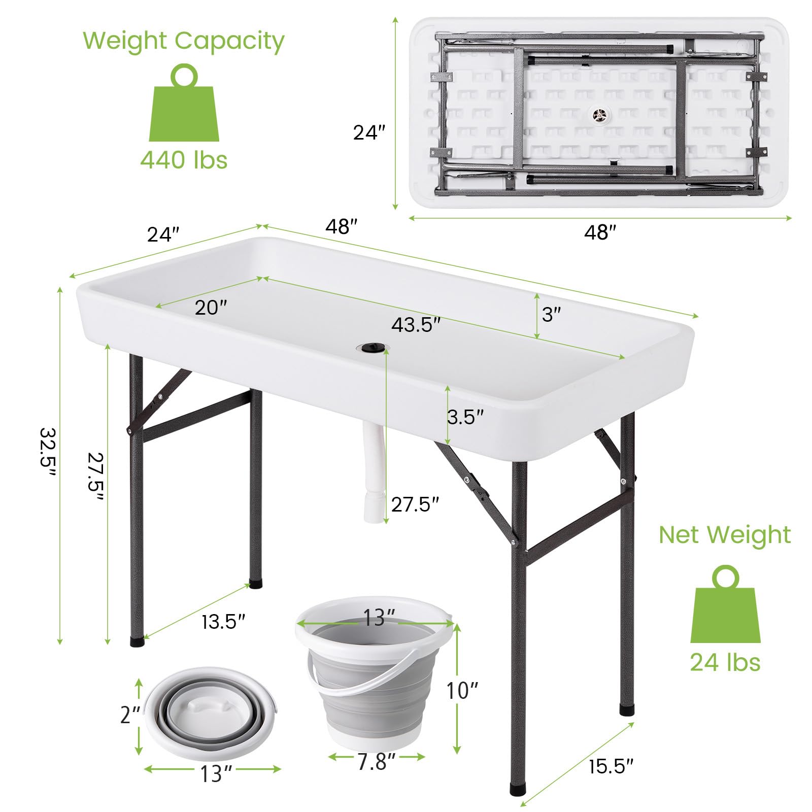 GIANTEX folded table compact for transport demonstrating portability