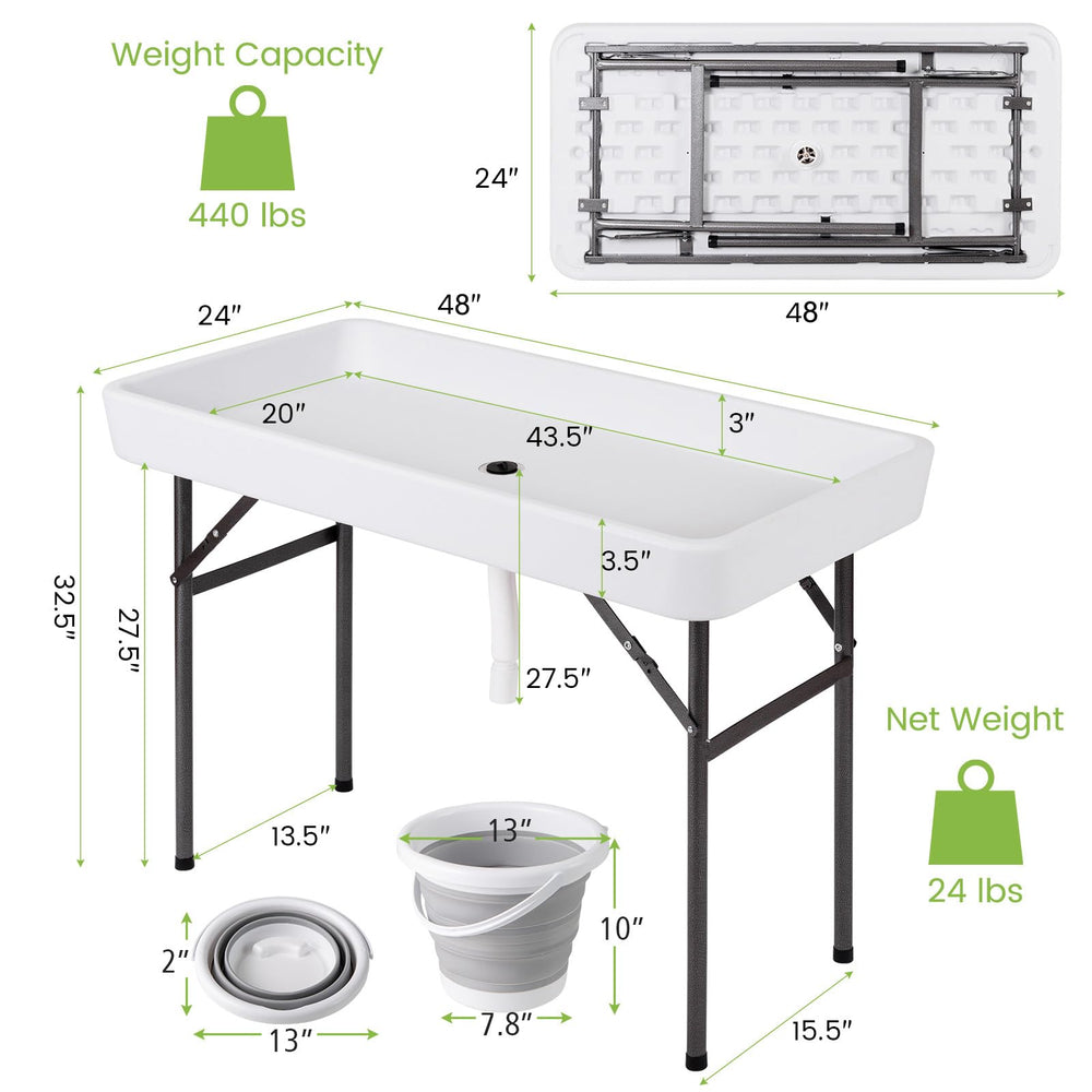 GIANTEX folded table compact for transport demonstrating portability