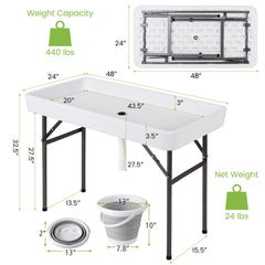 GIANTEX folded table compact for transport demonstrating portability