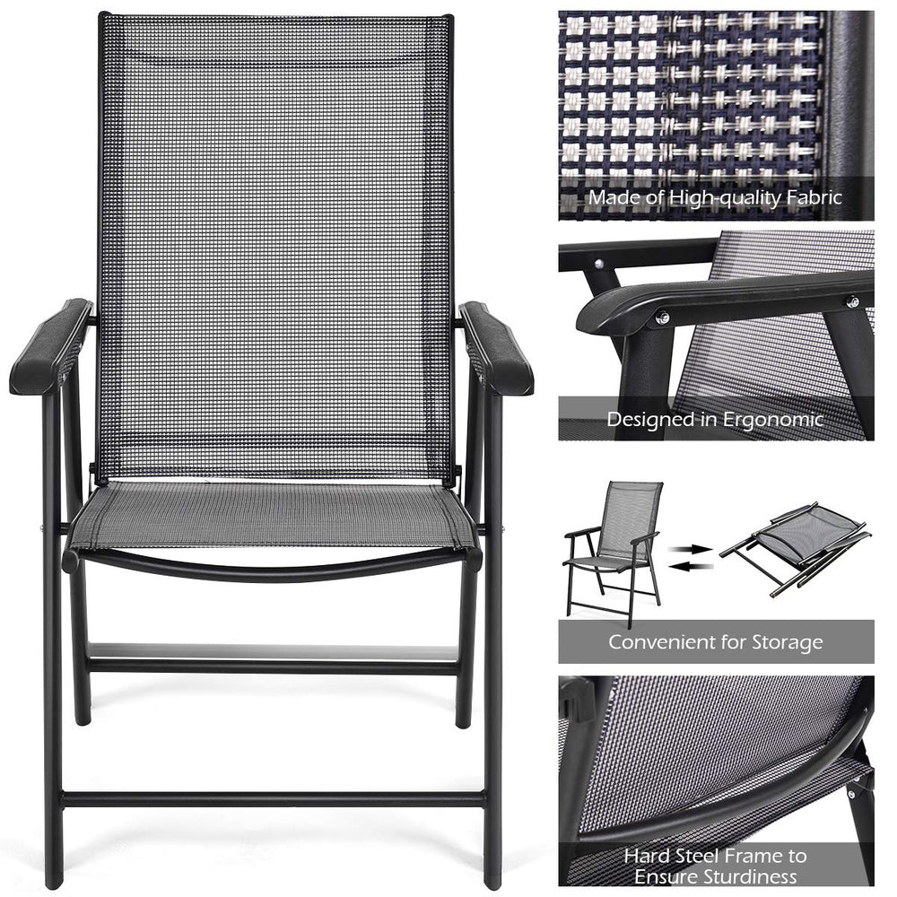 GIANTEX folded chairs flat inside car trunk for easy transport