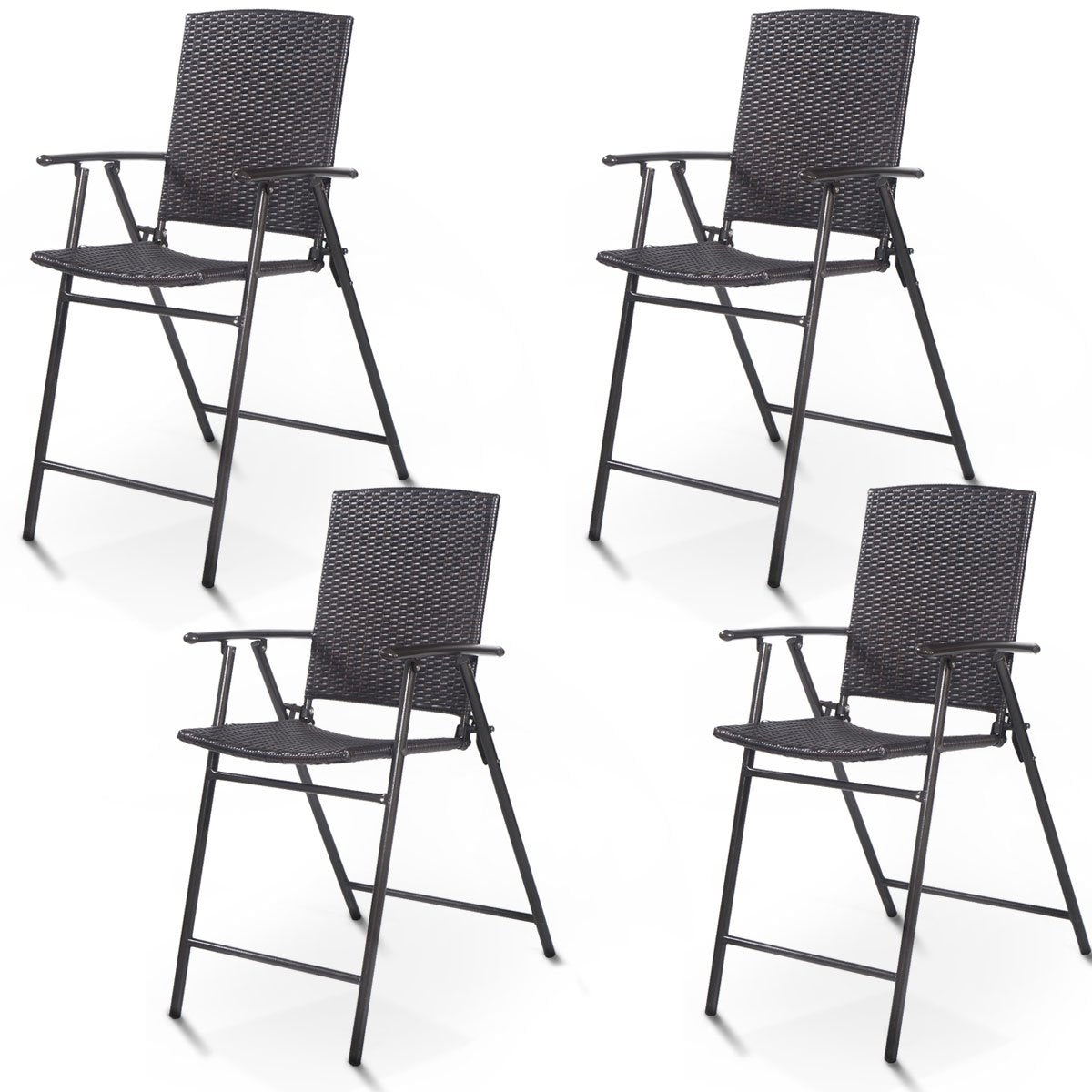 GIANTEX front view of four stools showing compact set and durability