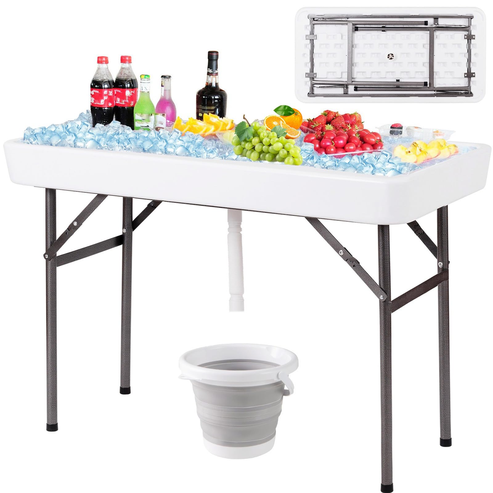 GIANTEX front view of cooler table showing full layout and convenience
