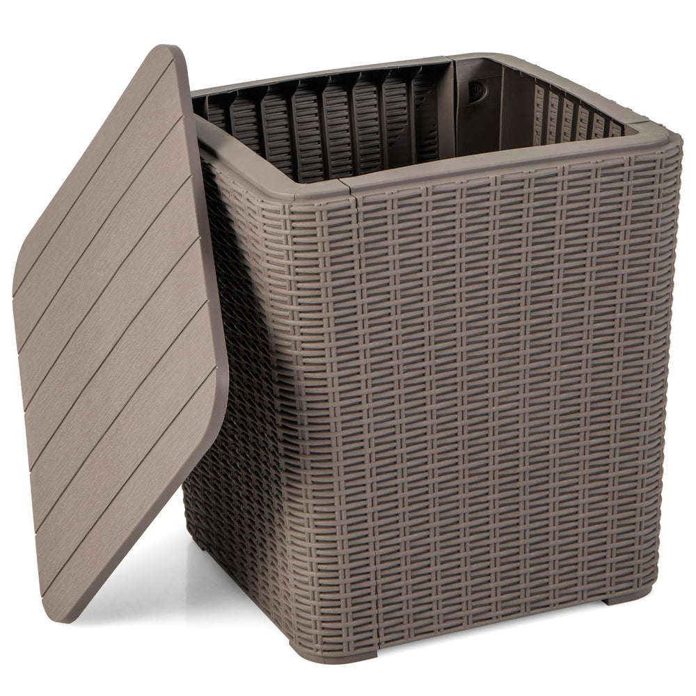 GIANTEX front view showing compact outdoor deck box and storage benefit