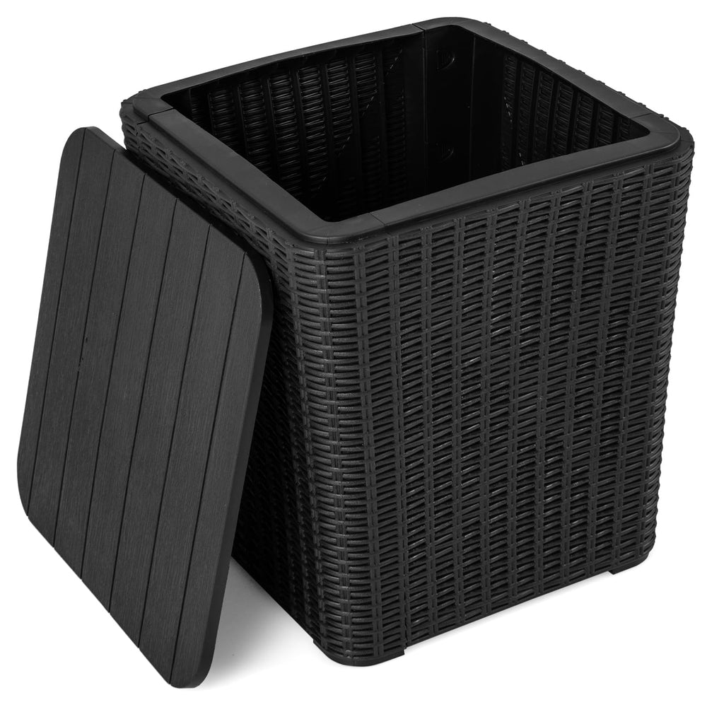 GIANTEX front view of deck box showing compact storage and versatile use