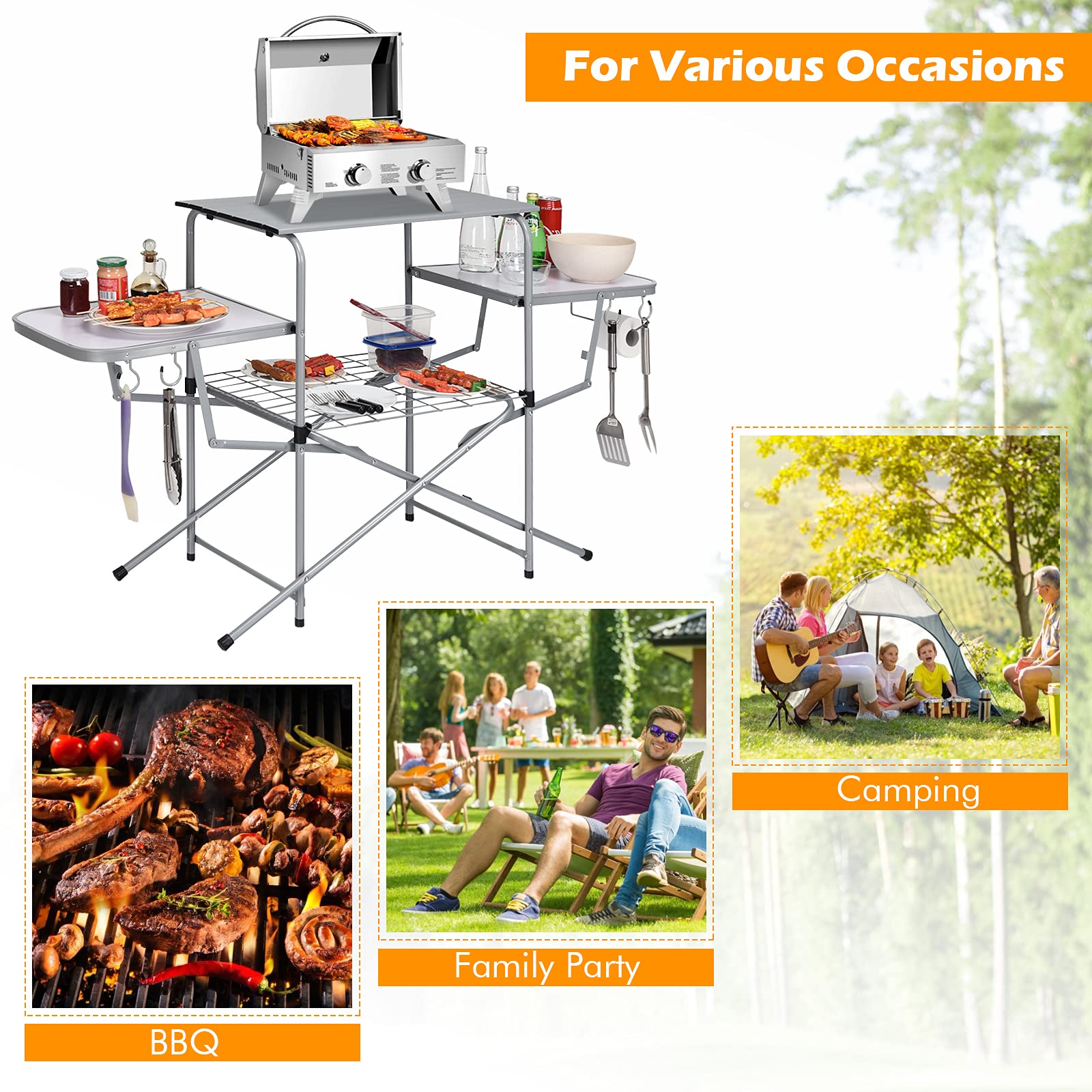 GIANTEX in-use beside grill showing efficient food prep workflow