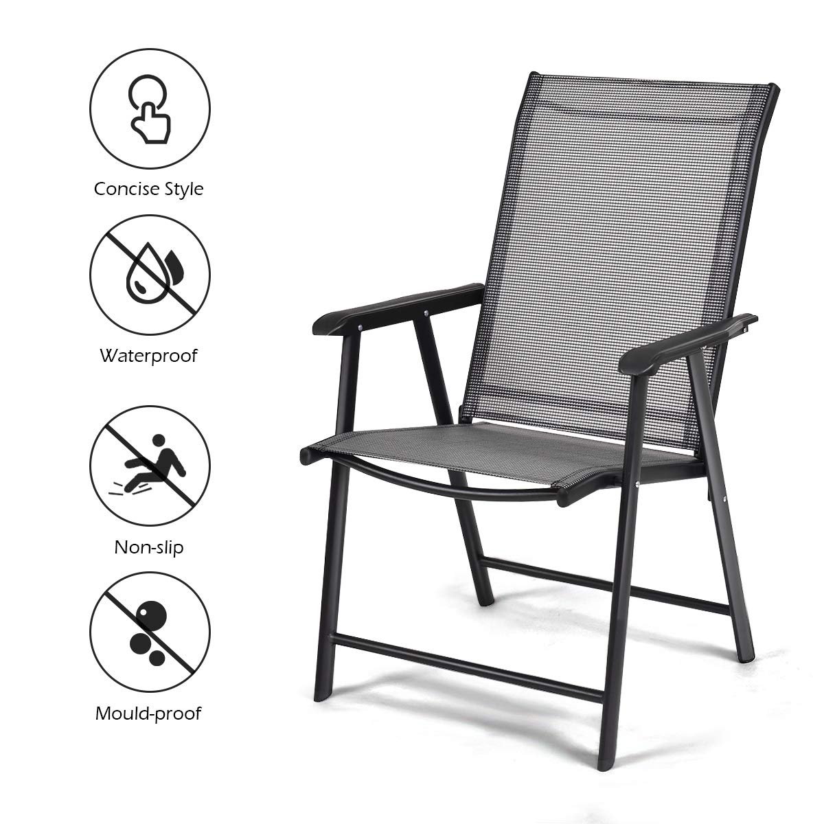 GIANTEX chairs in patio dining setup demonstrating outdoor versatility
