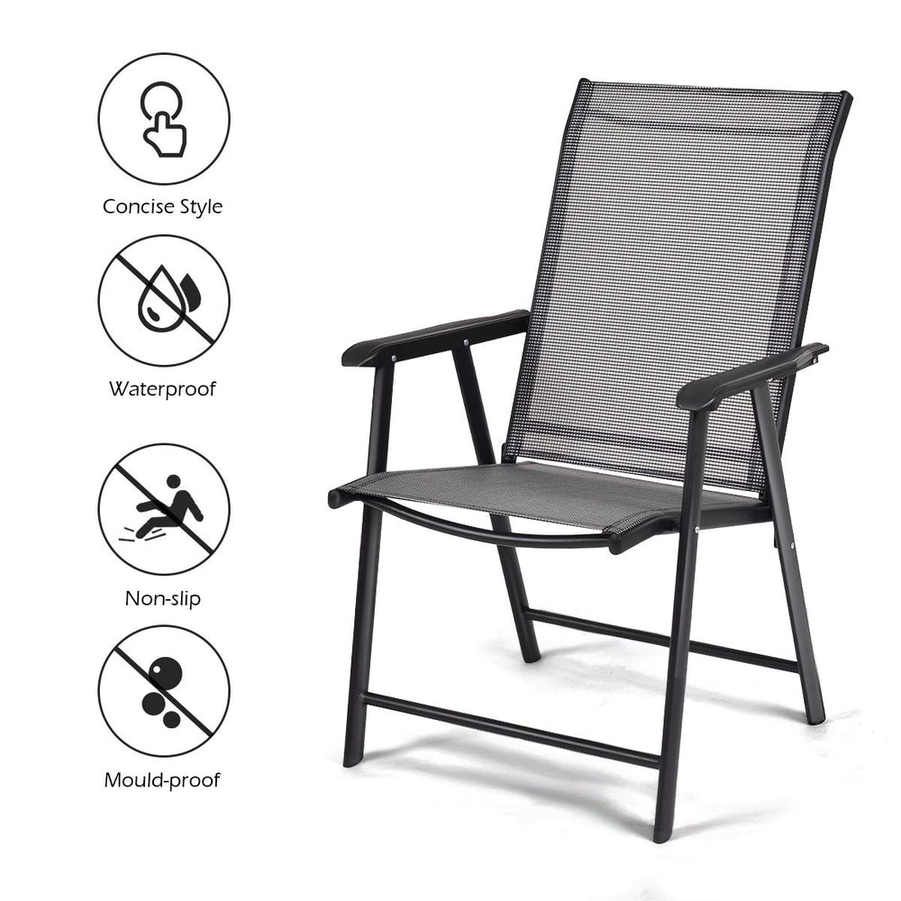 GIANTEX chairs in patio dining setup demonstrating outdoor versatility