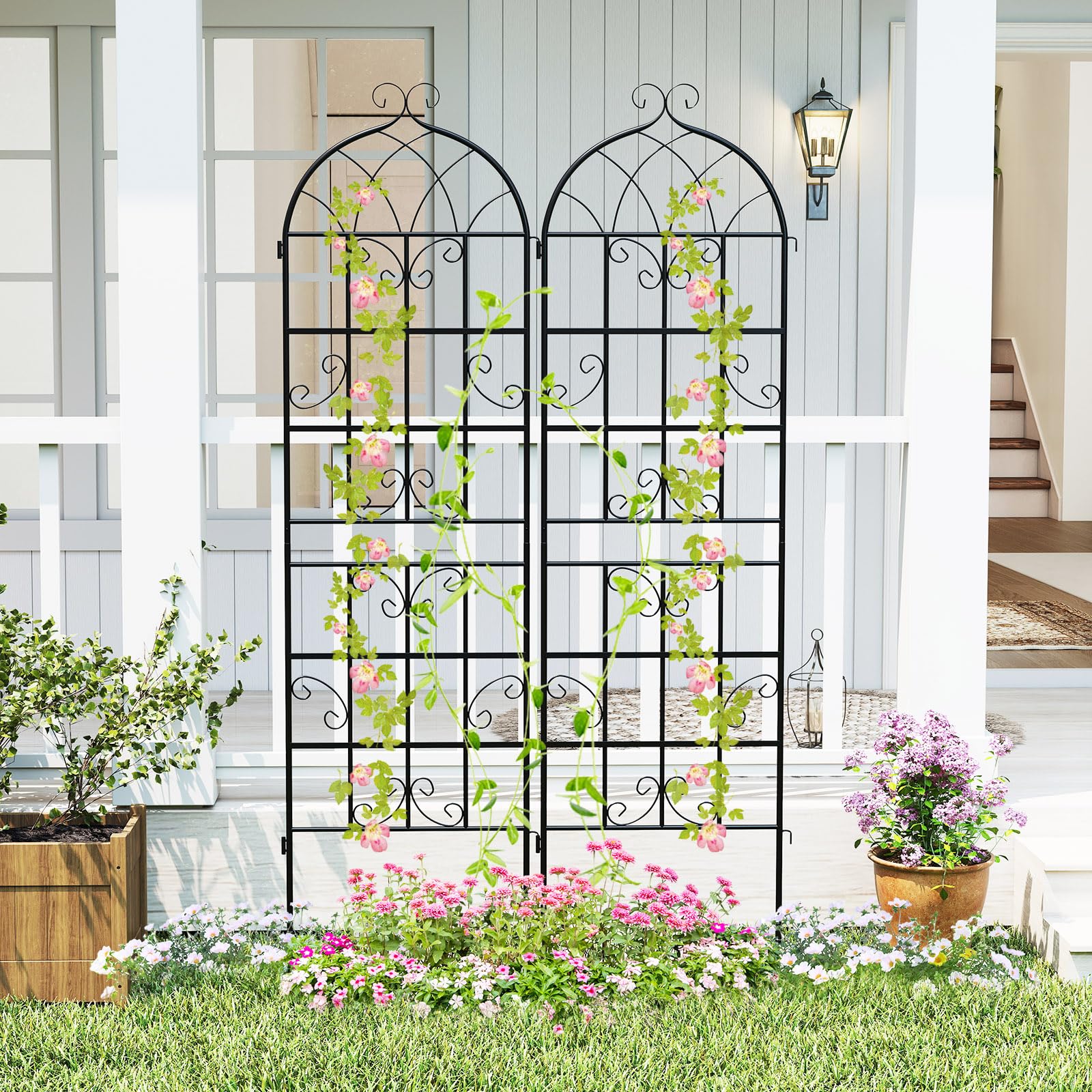 GIANTEX trellis used as patio screen adding privacy and style