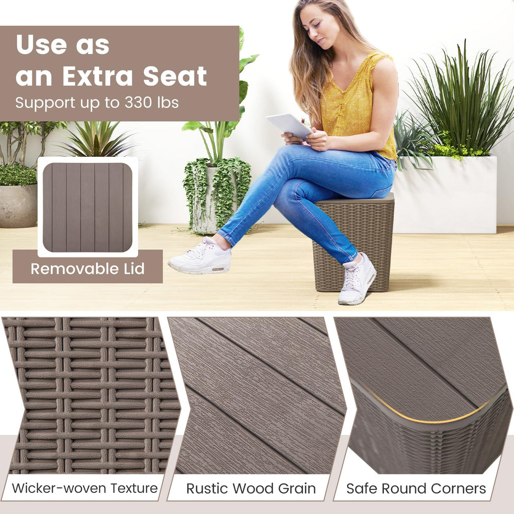GIANTEX open lid revealing 11.5 gallon interior and organized storage benefit
