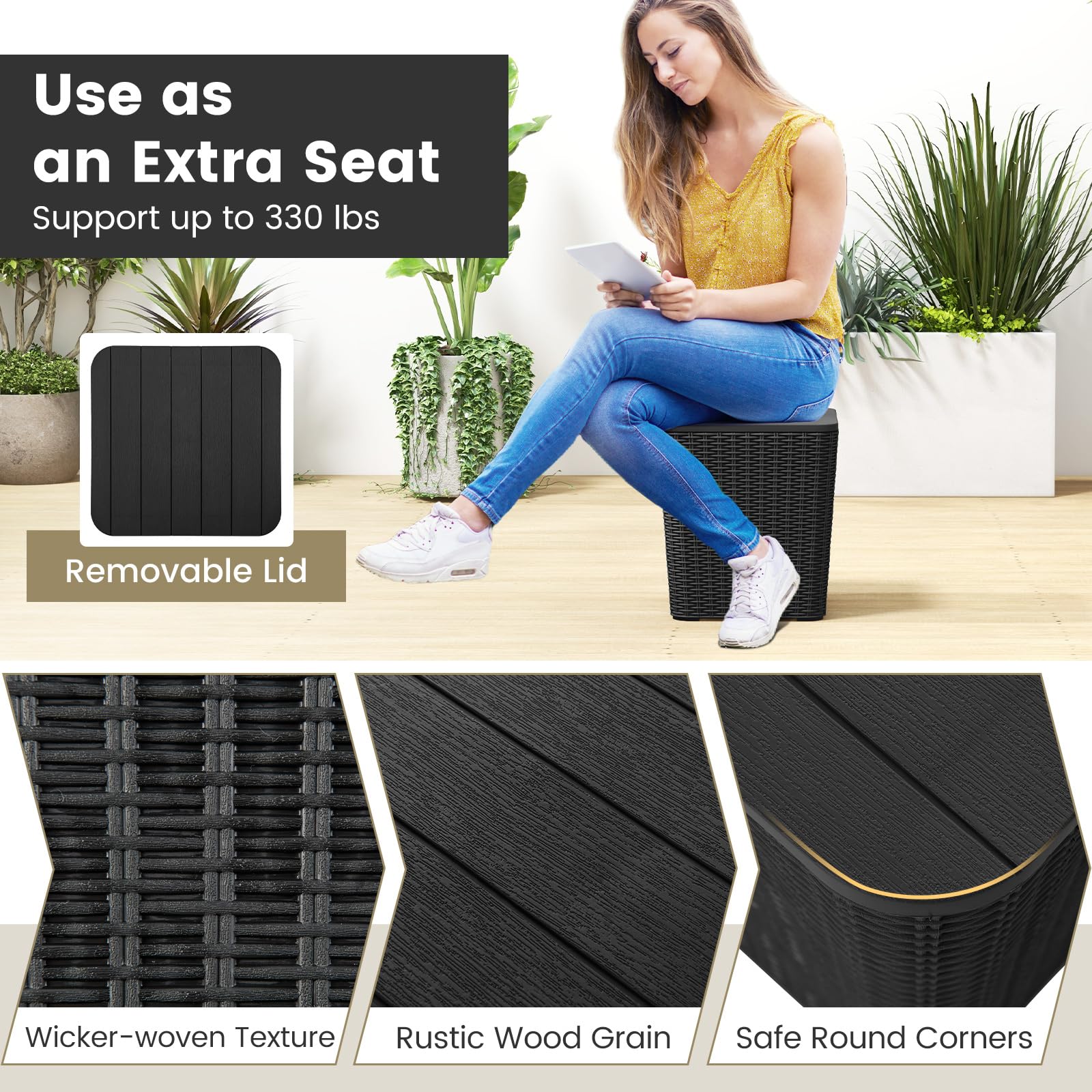 GIANTEX open interior showing storage capacity for cushions and supplies