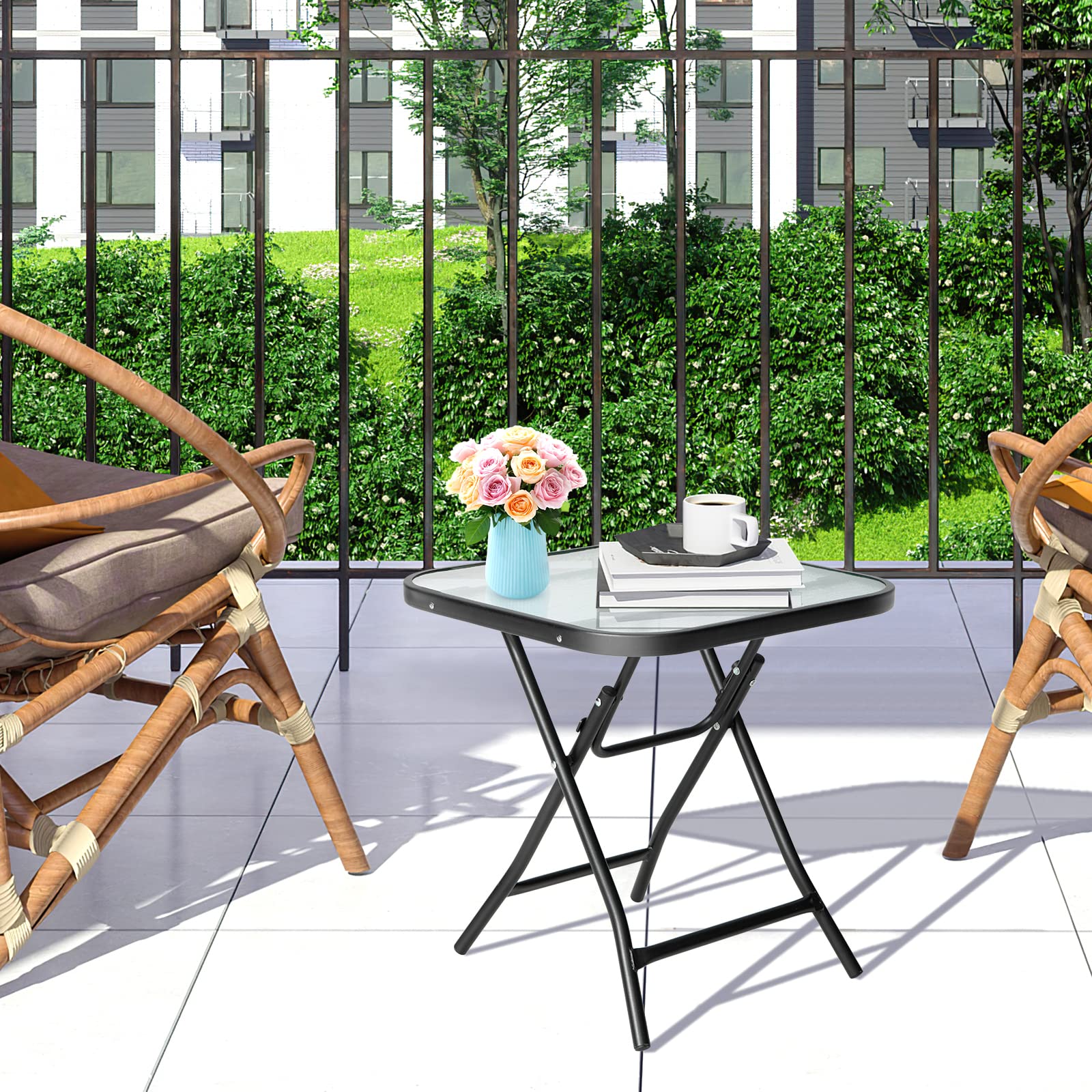 GIANTEX patio lifestyle scene with table used for drinks and decor