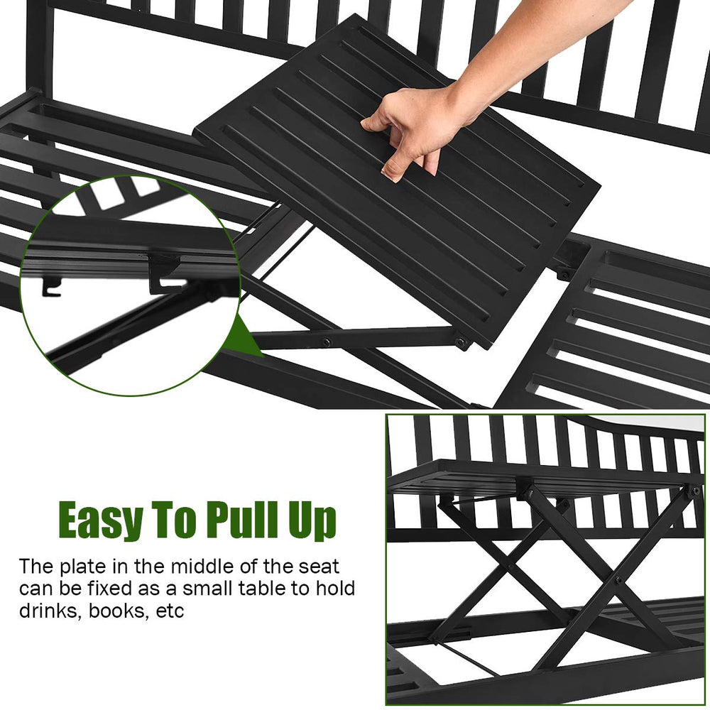 GIANTEX pullout middle table closeup demonstrating usable tabletop and convenience benefit