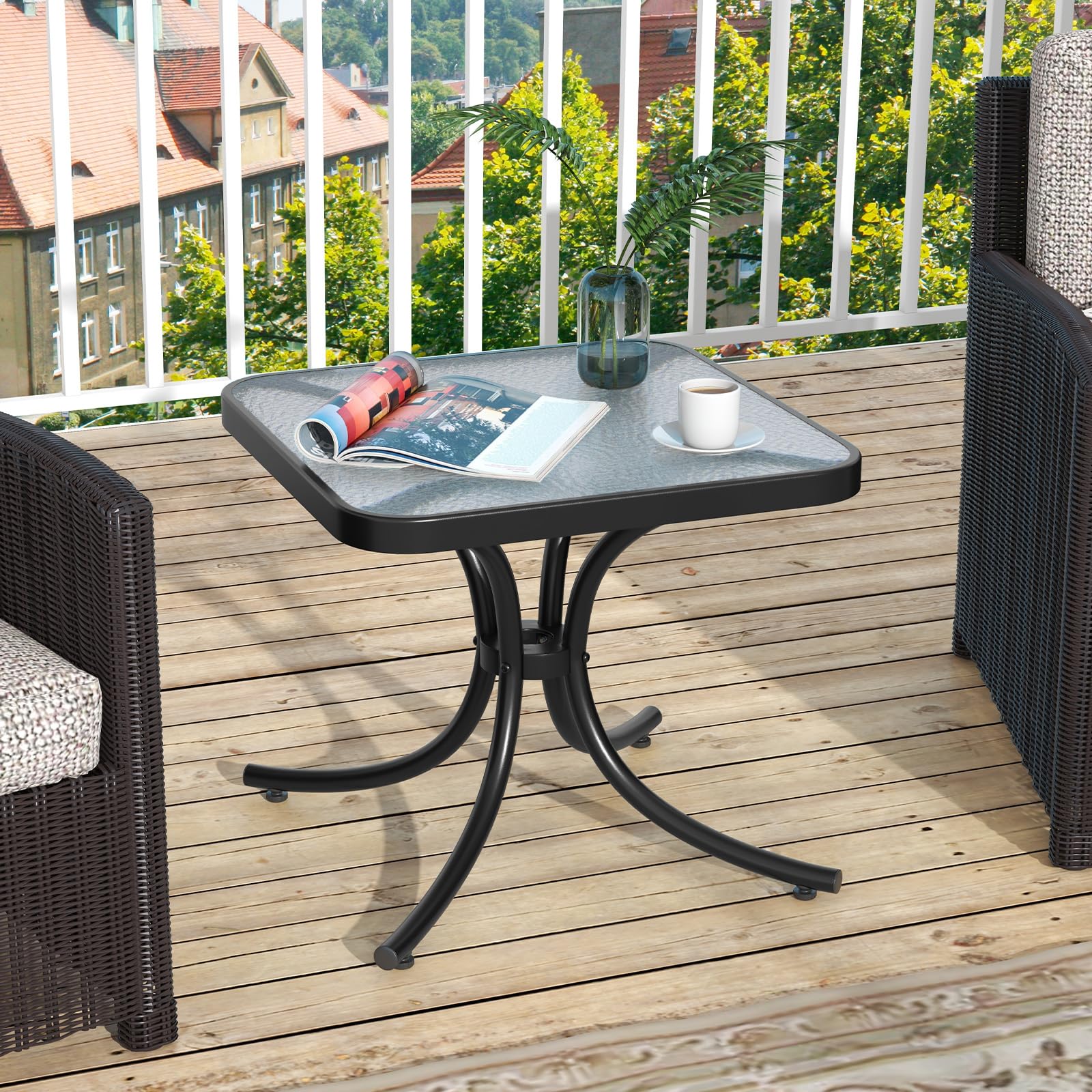 GIANTEX hand beside table showing size and easy portability