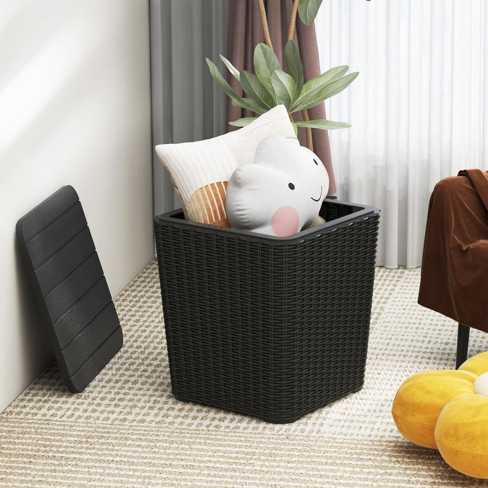 GIANTEX next to a patio chair showing size and space-saving advantage