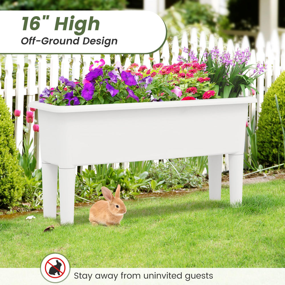 GIANTEX planter next to ruler showing dimensions and space-saving benefit