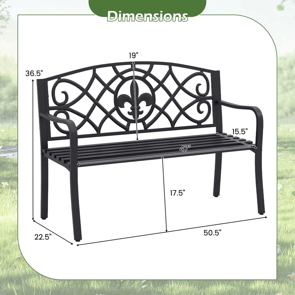 GIANTEX bench with two people illustrating 47-inch seating capacity