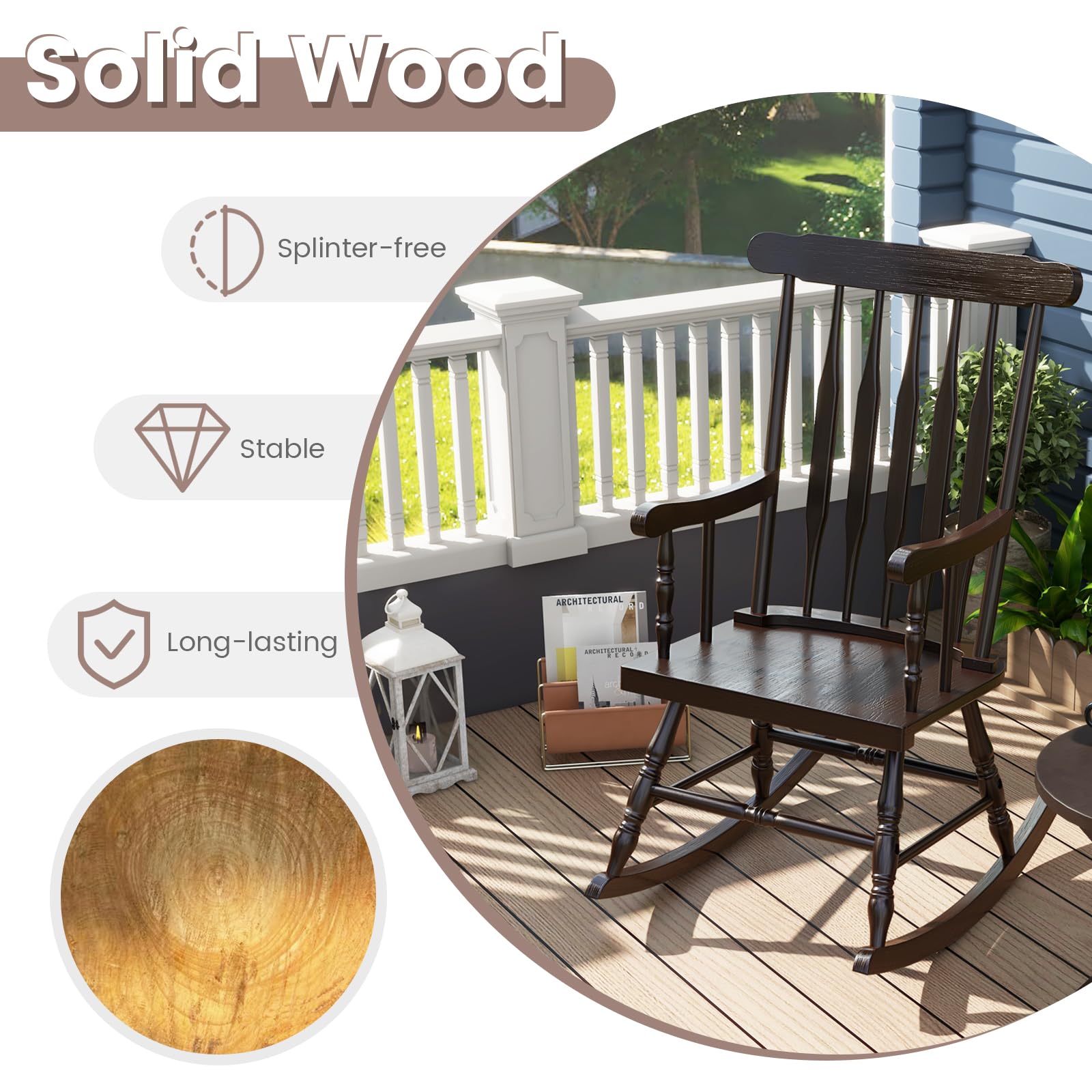 GIANTEX side profile of curved rocker rails demonstrating stable smooth motion