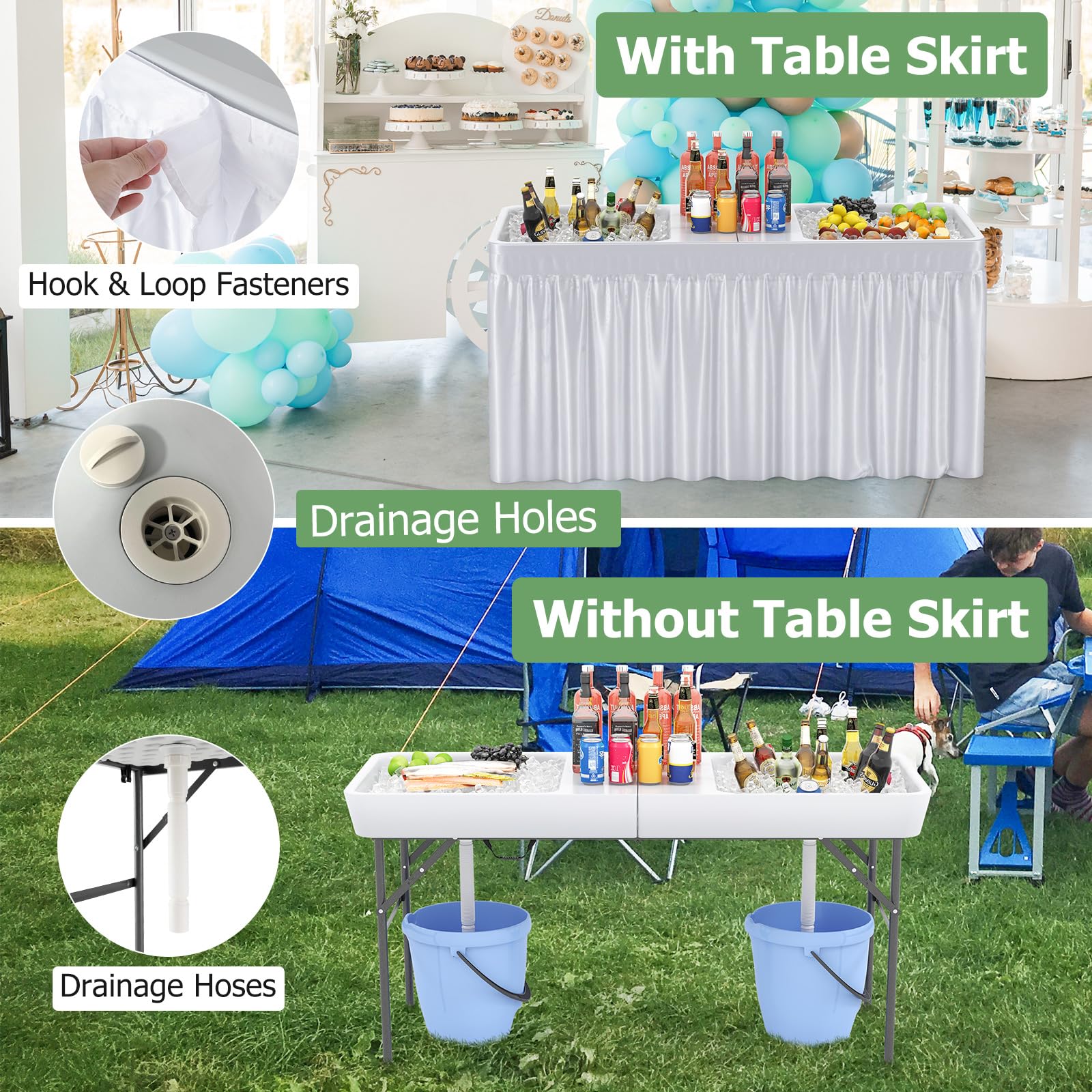 GIANTEX removable skirt hiding drain hose for cleaner presentation