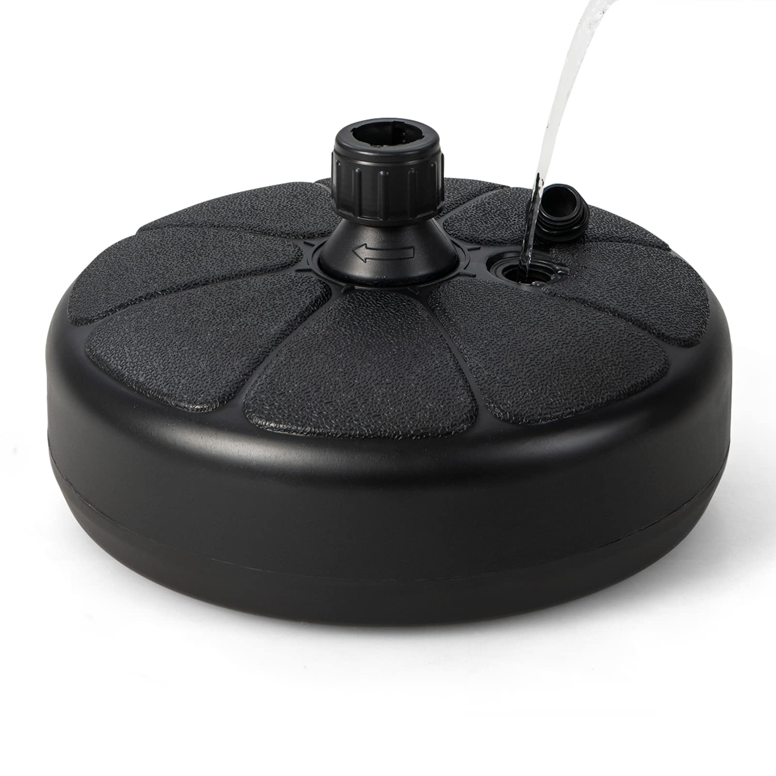 GIANTEX base stored under table in outdoor setting showing compact storage advantage