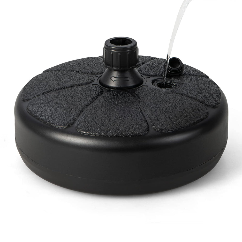 GIANTEX base stored under table in outdoor setting showing compact storage advantage