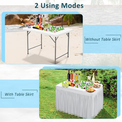 GIANTEX table with removable skirt styled for event presentation