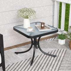 GIANTEX close-up of tempered glass top highlighting wavy pattern and elegance