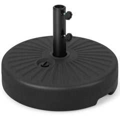 GIANTEX umbrella base front view showing sturdy silhouette and black finish for curb appeal