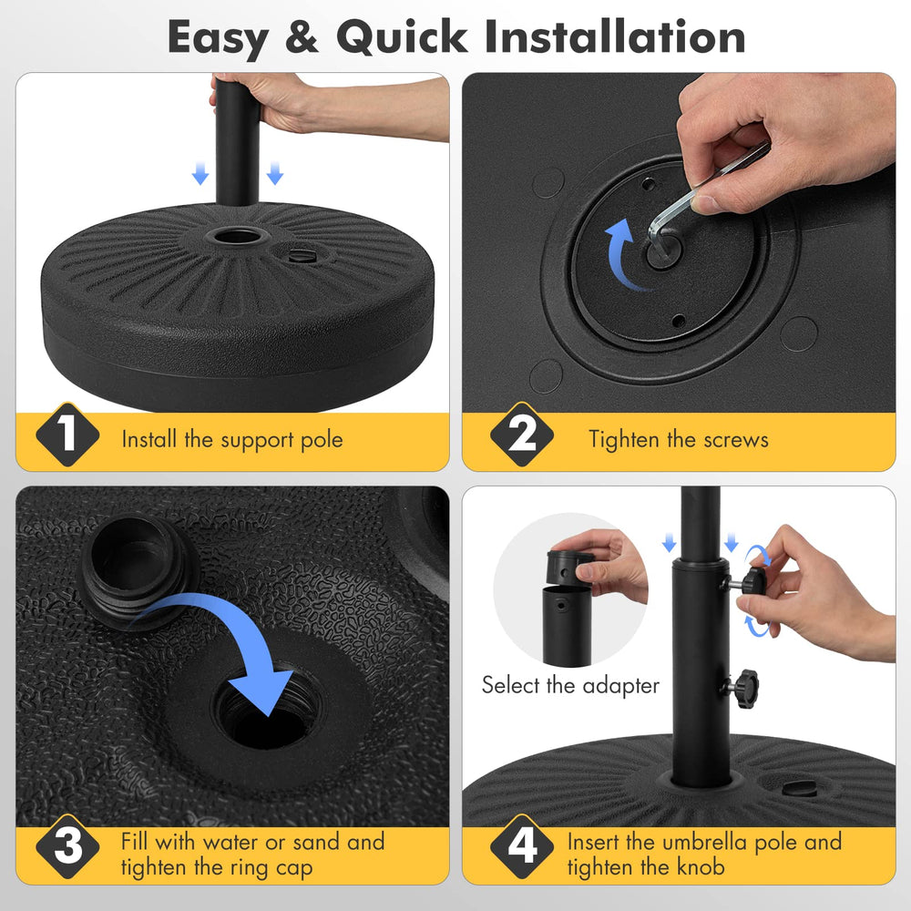 GIANTEX umbrella base side handle detail for easy transport when empty and convenient setup
