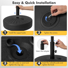 GIANTEX umbrella base side handle detail for easy transport when empty and convenient setup
